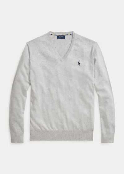 Men's Polo Ralph Lauren Cotton V-Neck Sweater | 602137JLI